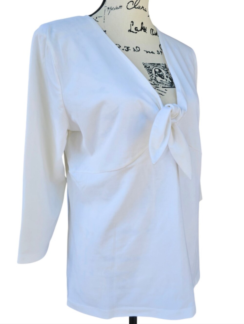 Ralph Lauren White Tie-Neck Women's Blouse - Picture 3 of 7